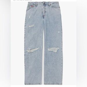 Casual Light Blue Ripped Jeans